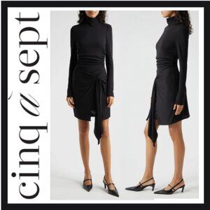 NWT Johnson Knit Turtleneck Tie-Waist Minidress